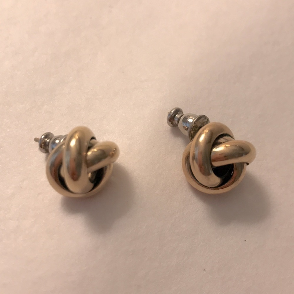 𝅺napier vintage gold knot earrings, ca 1990